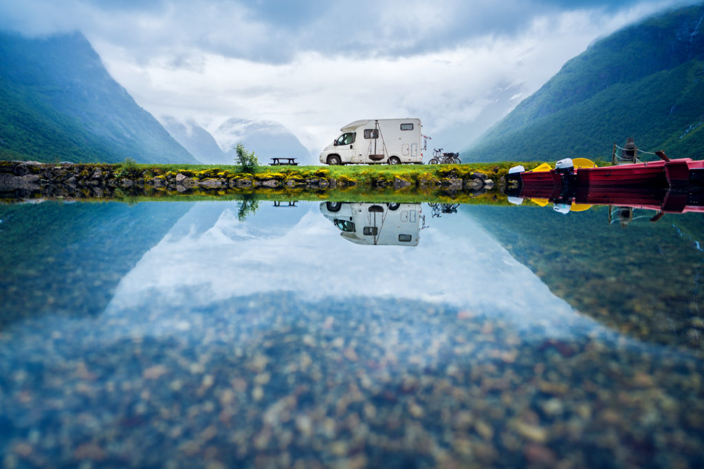 Photo of a Motorhome by the lake