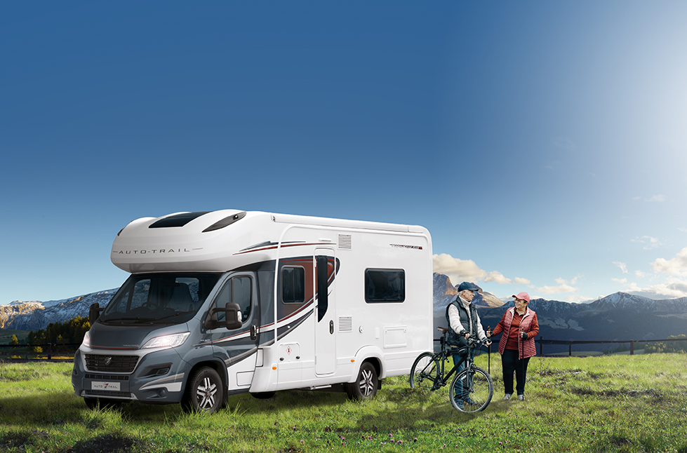 An old age couple enjoying motorhome living