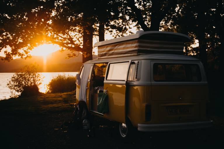 campervan in the sunset