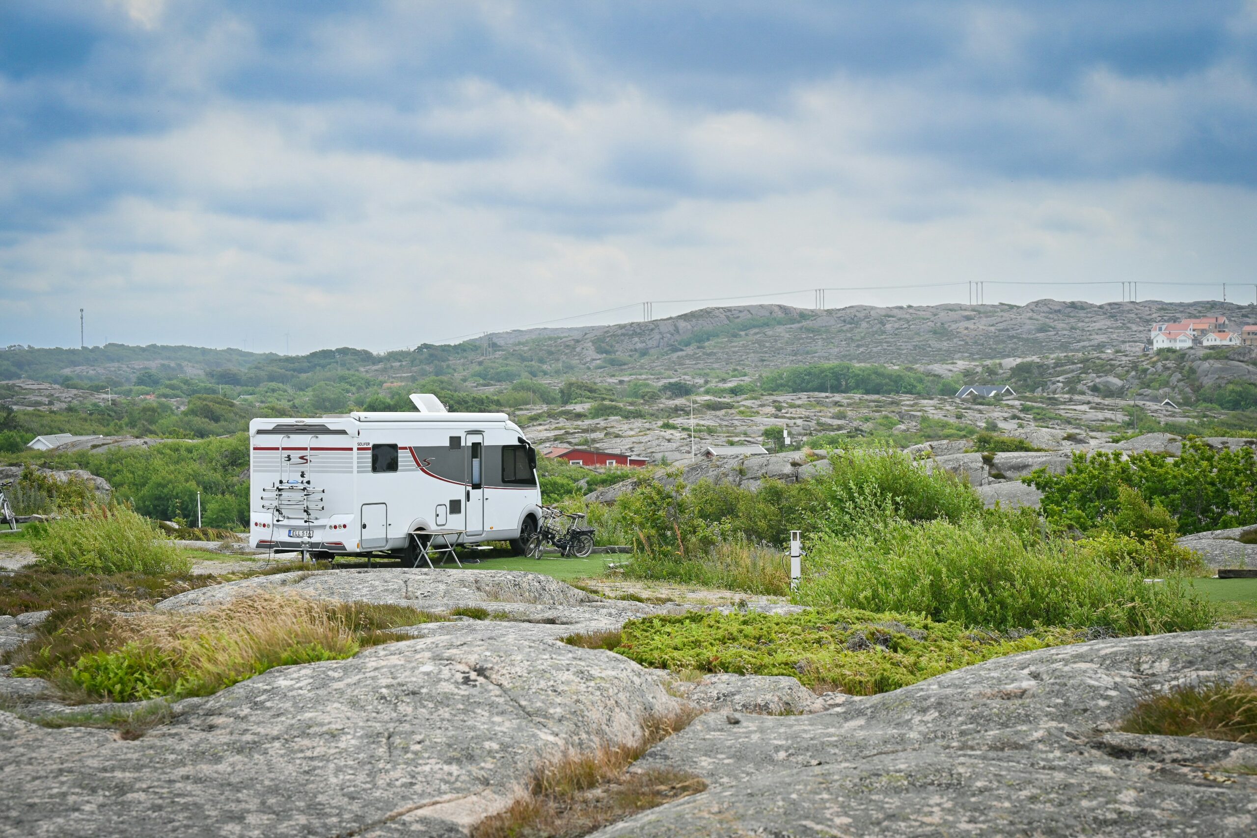 Caravan pitched up